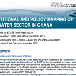 New EDGES report: Beck, Harris and Luker, Institutional and Policy Mapping of the Water Sector in Ghana