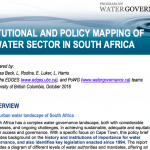 New EDGES report: Beck, Rodina, Luker & Harris, Institutional and Policy Mapping of the Water Sector in South Africa