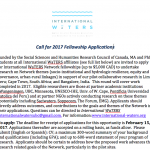 New Announcement: Call for 2017 International WaTERS Fellowships