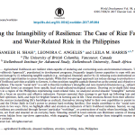 New Publication: Shah, Angeles, & Harris: Worlding the Intangibility of Resilience: The Case of Rice Farmers and Water-Related Risk in the Philippines