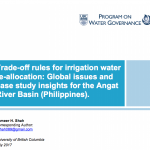 New Policy Brief: Shah on Trade-Off Rules for Irrigation Water Re-Allocation
