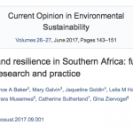 New Publication: Rodina & Harris – Water, equity and resilience in Southern Africa