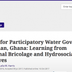 New Publication: Peloso & Harris: Pathways for Participatory Water Governance in Ashaiman, Ghana