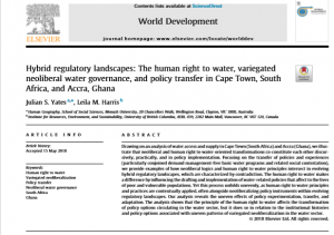 NEW PUBLICATION: YATES & HARRIS: HYBRID REGULATORY LANDSCAPES: THE HUMAN RIGHT TO WATER, VARIEGATED NEOLIBERAL WATER GOVERNANCE, AND POLICY TRANSFER IN CAPE TOWN, SOUTH AFRICA, AND ACCRA, GHANA (FREE UNTIL JUL 15)